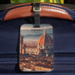 Étiquette À Bagage Florence Duomo Père Noël Maria del Fiore Italie Vo
