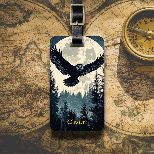 Étiquette À Bagage Flying Owl (Créateur téléchargé)