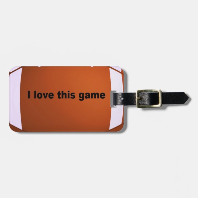 Étiquette À Bagage Football Américain : J'Aime Ce Jeu (Devant horizontal)