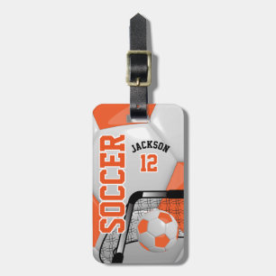 Étiquette À Bagage Football sportif  Texte DO-IT-YOURSELF - Orange