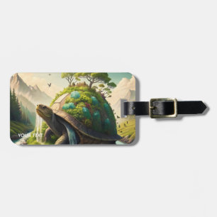 Étiquette À Bagage Forêt de cascade de la Tortue mûre Imaginaire