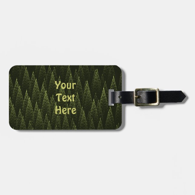 Étiquette À Bagage Forêt de conifères fractale (Devant horizontal)