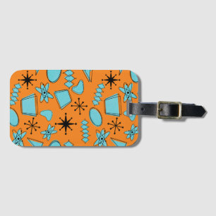 Étiquette À Bagage Formes atomiques MCM Turquoise sur orange