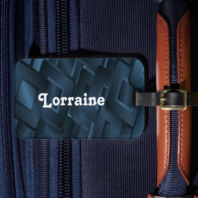 Étiquette À Bagage Formes de losange bleu de nom personnalisé (Insitu Rectoal 4)