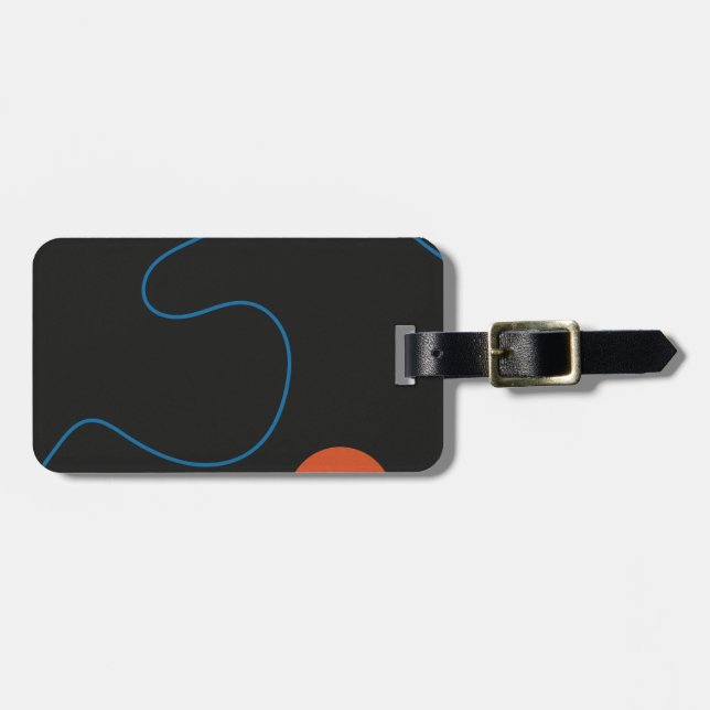 Étiquette À Bagage Formes simples, art du milieu du siècle (Devant horizontal)