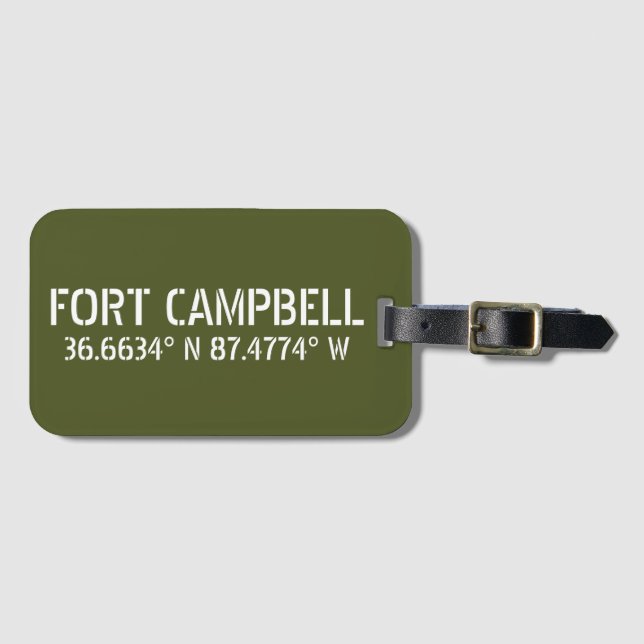 Étiquette À Bagage Fort Campbell Latitude Longitude (Devant Horizontal)