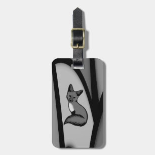 Étiquette À Bagage Fox Design d'art moderne en argent
