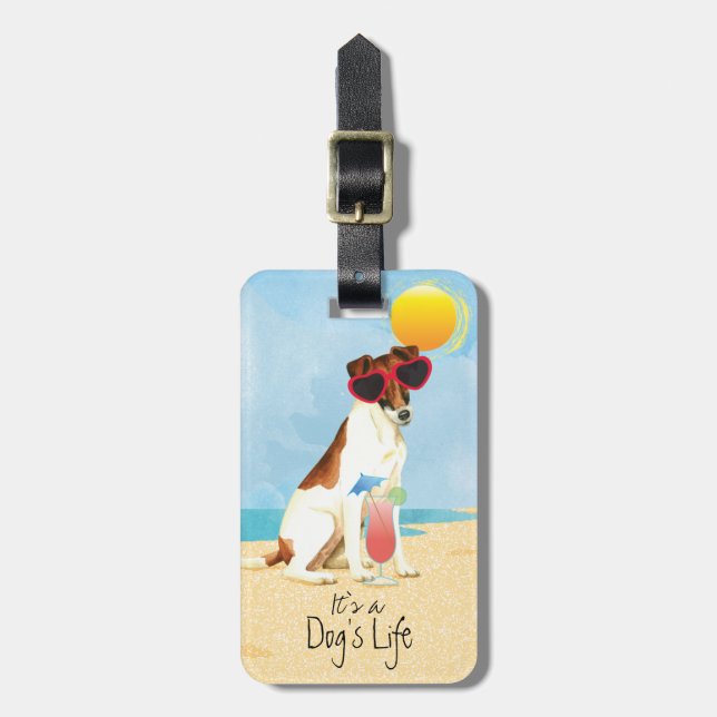 Étiquette À Bagage Fox Terrier doux d'été (Devant Vertical)