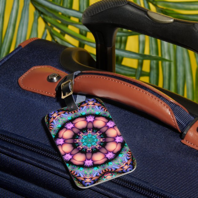 Étiquette À Bagage Fractal Mandala Floral Psychedelic (Insitu Rectoal 1)