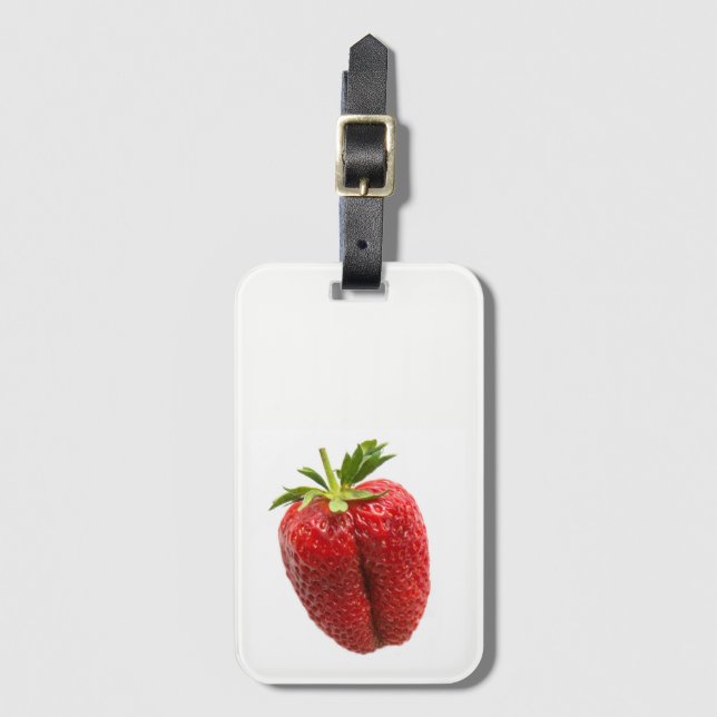 Étiquette À Bagage Fraise (Devant Vertical)