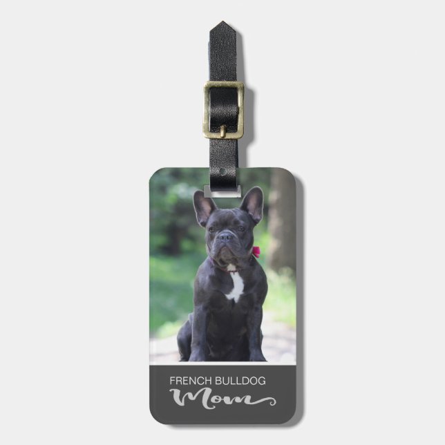 Étiquette À Bagage Français la photo de votre chien de maman de (Devant Vertical)
