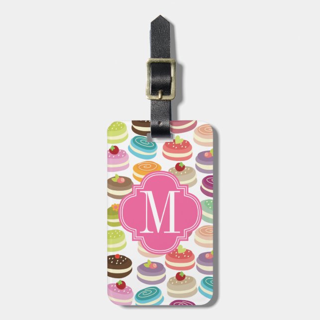 Étiquette À Bagage Français Macarons personnalisé (Devant Vertical)
