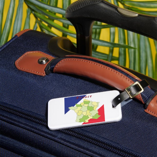 Étiquette À Bagage France Couleurs Et Carte Nationales (Créateur téléchargé)