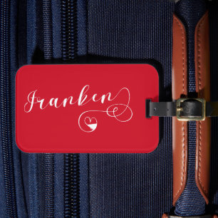 Étiquette À Bagage Franken, Franconia Drapeau Coeur, Franconien