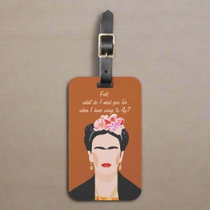 Étiquette À Bagage Frida Kahlo Citation Portrait l Inspiration modern