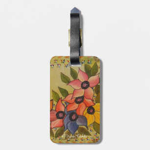 Étiquette À Bagage Frida Kahlo Flore Peinte