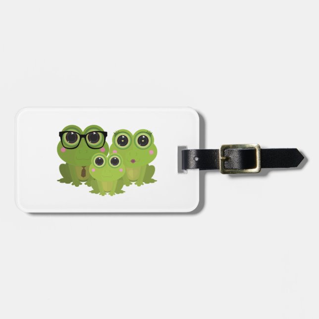 Étiquette À Bagage Frog Family (Devant horizontal)