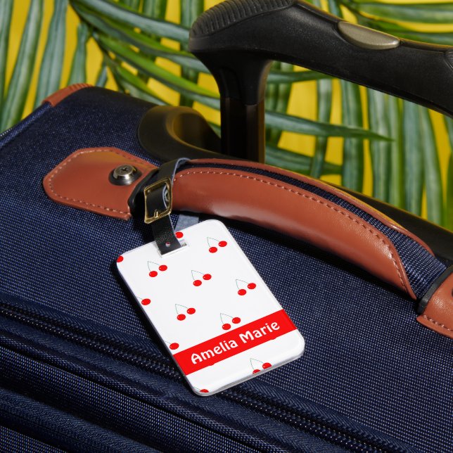 Étiquette À Bagage Fruit Motif cerise Personnaliser (Insitu Rectoal 1)