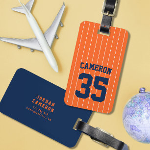 Étiquette À Bagage Fully Editable Colors Baseball Jersey Stripes Name