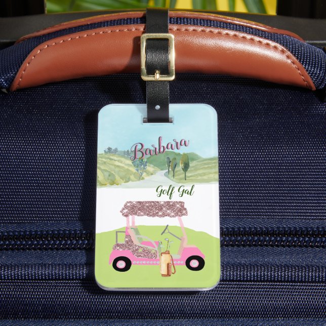 Étiquette À Bagage Fun Glitzy Golf Gal Panier Pittoresque (Insitu Rectoal 2)