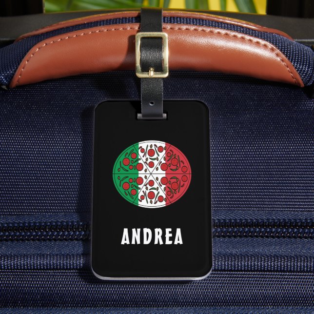 Étiquette À Bagage Fun Nom personnalisé Italie Drapeau italien Pepper (Insitu Rectoal 2)