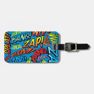 Étiquette À Bagage Fun Retro Comédie Livre Pop Art Discours Buble