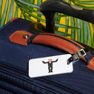 Étiquette À Bagage Funky Bald Homme d'affaires hurlant humoristique