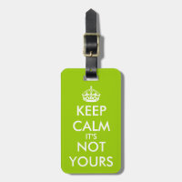 Funny Apple Green Keep Calm étiquette bagages