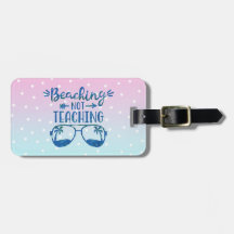 Funny Personnalisé Teacher Beach Ombre bleu rose
