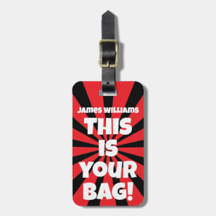 Étiquette À Bagage Funny Red Personnalisé Sac Attention Voyage