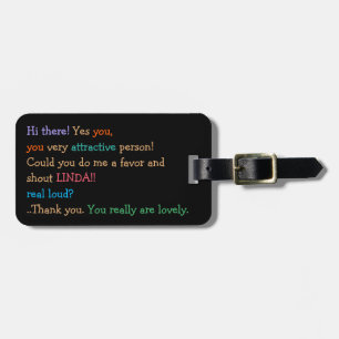 Étiquette À Bagage Funny Shout Mon nom Humour Black Travel Bagages