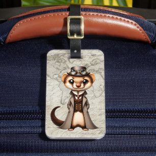 Étiquette À Bagage Furet voyageur steampunk victorien
