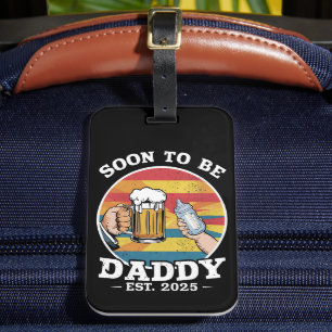 Étiquette À Bagage Futur Papa 2025 Premier Papa 2025 Rétro