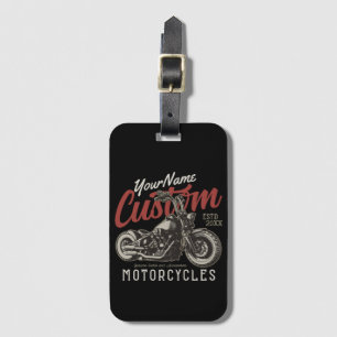 Étiquette À Bagage Garage de moto Rebel Cruiser Personnalisé