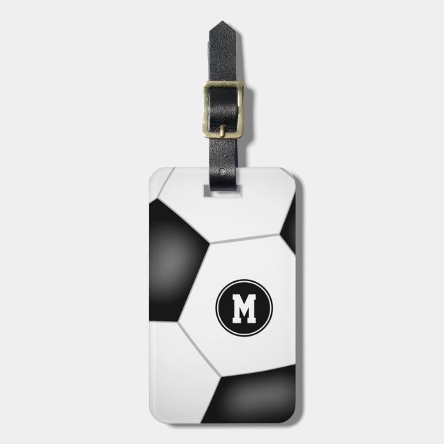 Étiquette À Bagage garçons filles monogrammed sac de football (Devant Vertical)