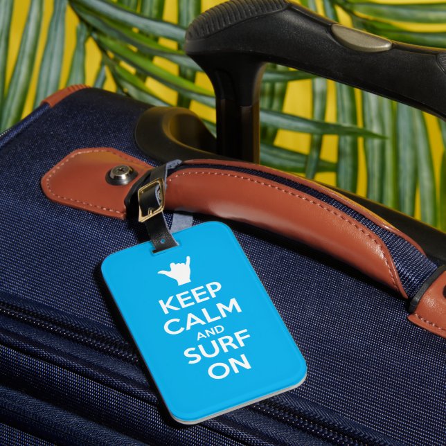 Étiquette À Bagage Gardez le calme et le Surf allumés (Insitu Rectoal 1)