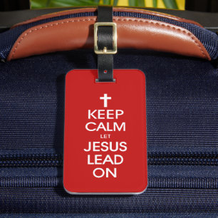 Étiquette À Bagage Gardez Le Calme Laissez Jésus Diriger - Religieux