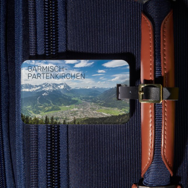 Étiquette À Bagage Garmisch-Partenkirchen Bavaria Alpes Panorama Cade (Insitu Rectoal 4)
