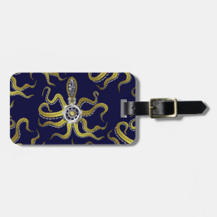 Étiquette À Bagage Gears Steampunk Octopus Kraken