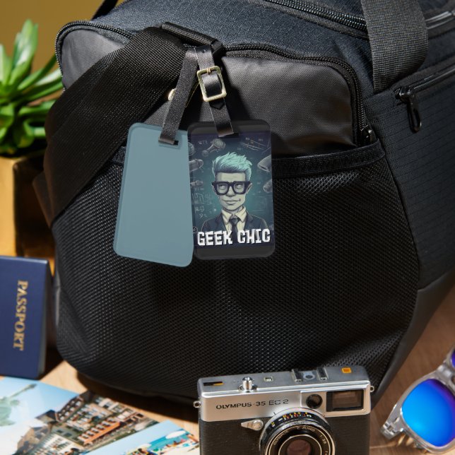 Étiquette À Bagage Geek Chic AI Généré - Drôle Geek Sarcastique Nerdy (Recto & Verso)
