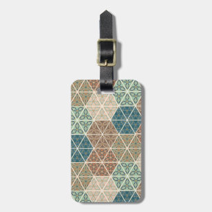 Étiquette À Bagage Geo extérieur XI motif tribal bleu et vert de  