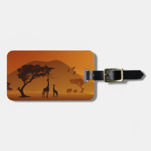 Étiquette À Bagage girafe avec son style de safari de bébé