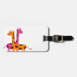 Étiquette À Bagage Giraffe de dessin