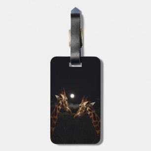 Étiquette À Bagage Giraffe Love In the Moonlight