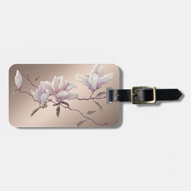 Étiquette À Bagage Girl Modern Chic Magnolia (Devant horizontal)