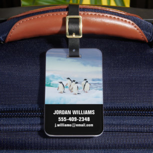 Étiquette À Bagage Glace et neige   Adelie Penguins Antarctique