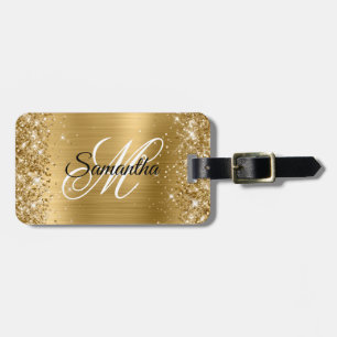 Étiquette À Bagage Glittery Gold Foil