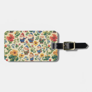 Étiquette À Bagage Gnome a flower motif design