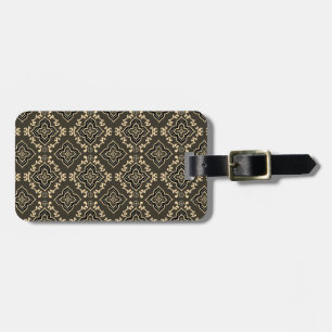 Étiquette À Bagage Gold n Motif géométrique Brown / Impression indien