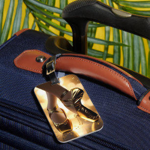 Étiquette À Bagage Golden Elegance : Chaussures Ballerina sur Gold Bo